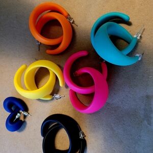 Colorful Hoop Earrings Set